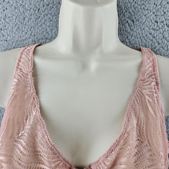Victoria's Secret Bra‎ Womens 34D Pink Lace Unlined Plunge Sheer Underwire Sexy - Picture 3 of 14